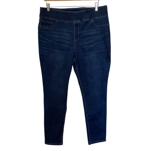 Lincoln Outfitters Comfort Flex Pull On Blue Jeans Women's Size 16 (Fit 34x30) - Picture 1 of 11